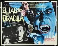 c500 LAKE OF DRACULA Mexican movie lobby card '71 Japanese vampires!