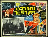 c502 LAST WITNESS Mexican movie lobby card '60 German courtroom!