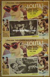 c316 LOLITA 2 Mexican movie lobby cards R70s Stanley Kubrick, Mason