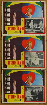 c286 MARILYN 3 Mexican movie lobby cards '63 sexy Monroe biography!