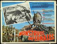 c529 MONSTRUOS INFERNALES Mexican movie lobby card '70s wacky monsters!