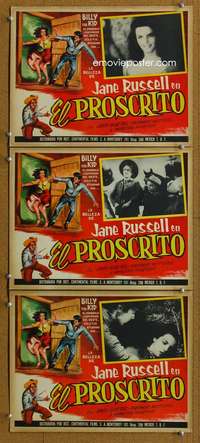 c287 OUTLAW 3 Mexican movie lobby cards R50s Jane Russell, Hughes