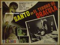 c571 SANTO EN EL TESORO DE DRACULA Mexican movie lobby card '69 wrestler!