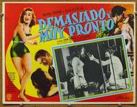 c611 TOO MUCH TOO SOON Mexican movie lobby card '58 Errol Flynn, Malone