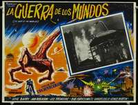 c619 WAR OF THE WORLDS Mexican movie lobby card '53 cool space ship!