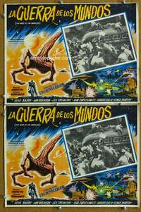 c341 WAR OF THE WORLDS 2 Mexican movie lobby cards R90s H.G. Wells