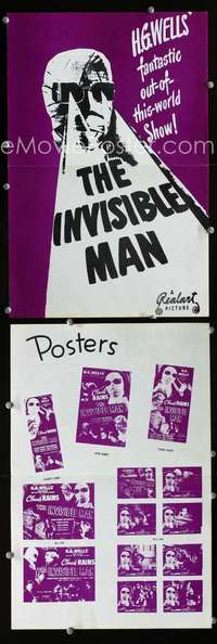 c111 INVISIBLE MAN movie pressbook R1947 Rains, H.G. Wells