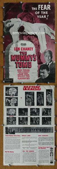 c161 MUMMY'S TOMB movie pressbook R48 Chaney Jr, Universal horror!
