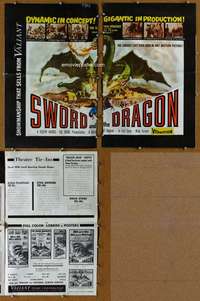 c229 SWORD & THE DRAGON movie pressbook '60 cool monster image!