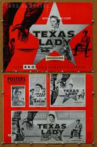 c235 TEXAS LADY movie pressbook '55 Claudette Colbert, Sullivan