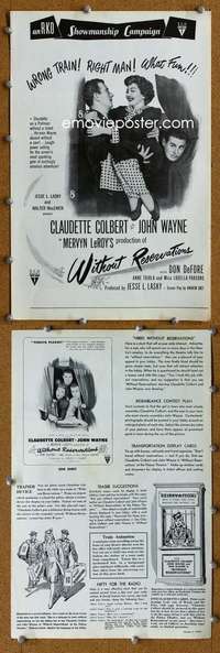 c258 WITHOUT RESERVATIONS movie pressbook R60s John Wayne, Colbert
