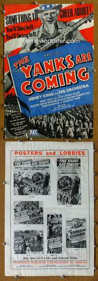 c263 YANKS ARE COMING movie pressbook '42 Henry King & His Orchestra!