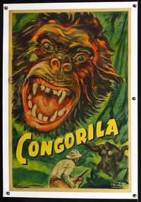 d307 CONGORILLA linen Argentinean movie poster R40s great Venturi ape art!