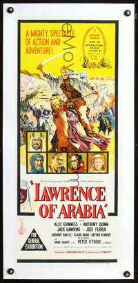 d057 LAWRENCE OF ARABIA linen Australian daybill movie poster '63 David Lean