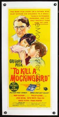 d059 TO KILL A MOCKINGBIRD linen Australian daybill movie poster '63 Peck