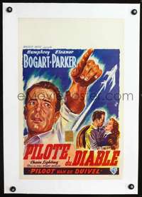 d100 CHAIN LIGHTNING linen Belgian movie poster '49 Bogart by Wik!