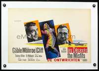 d105 MISFITS linen Belgian movie poster '61Gable,Marilyn Monroe,Clift