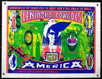 d076 LENINGRAD COWBOYS GO AMERICA linen British quad movie poster '89
