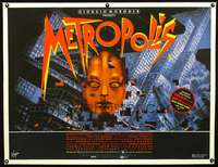 d080 METROPOLIS linen British quad movie poster R84 Fritz Lang classic!