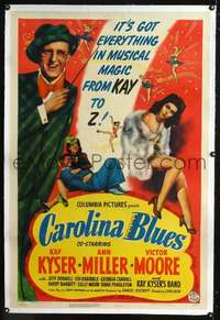 d378 CAROLINA BLUES linen style B one-sheet movie poster '44 Kyser, Miller
