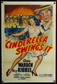 d387 CINDERELLA SWINGS IT linen one-sheet movie poster R47 Gloria Warren
