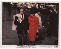 d022 BREAKFAST AT TIFFANY'S color 8x10 movie still '61 Hepburn in red!