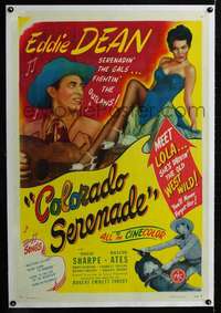 d392 COLORADO SERENADE linen one-sheet movie poster '46 singing Eddie Dean!