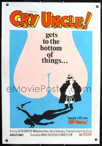 d400 CRY UNCLE linen one-sheet movie poster '71 Rocky director John Avildsen!