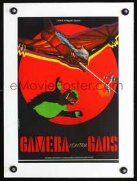 d116 GAMERA VS. GAOS linen Czechoslovakian 11x16 movie poster '67 Skoch art!