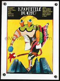 d118 GHOSTBUSTERS linen Czechoslovakian 13x19 movie poster '84 wild different Petr Pos art!