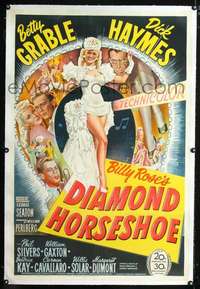 d408 DIAMOND HORSESHOE linen one-sheet movie poster '45 best Betty Grable!