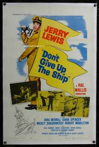 d418 DON'T GIVE UP THE SHIP linen one-sheet movie poster '59 Jerry Lewis