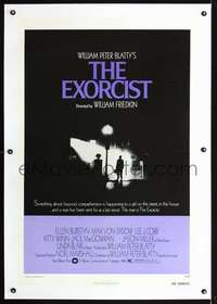 d423 EXORCIST linen one-sheet movie poster '74 William Friedkin, Von Sydow