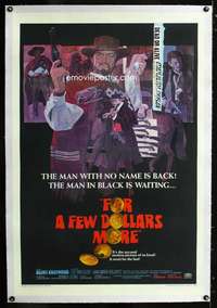 d432 FOR A FEW DOLLARS MORE linen one-sheet movie poster '67 Clint Eastwood