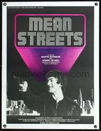 d204 MEAN STREETS linen French 23x31 movie poster '76 De Niro by Bourduge!