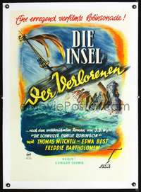 d152 SWISS FAMILY ROBINSON linen German movie poster '40 Heppner art!