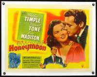 d044 HONEYMOON linen style B half-sheet movie poster '47 Shirley Temple, Madison