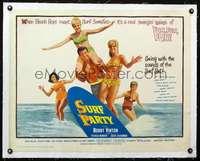 d047 SURF PARTY linen half-sheet movie poster '64 Bobby Vinton, Patricia Morrow