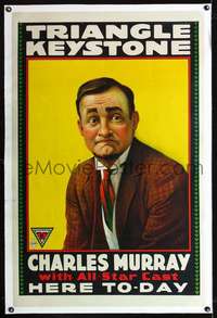 d382 CHARLES MURRAY linen one-sheet movie poster '10s great stone litho!