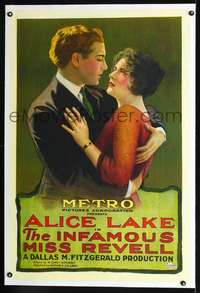 d472 INFAMOUS MISS REVELL linen one-sheet movie poster '21 sexy Alice Lake!
