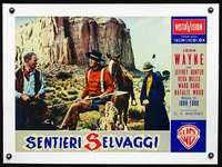 d184 SEARCHERS linen Italian photobusta movie poster '58 John Wayne