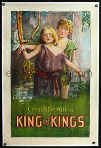 d495 KING OF KINGS linen one-sheet movie poster '27 Cecil B. DeMille epic!
