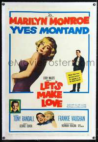 d503 LET'S MAKE LOVE linen one-sheet movie poster '60 sexy Marilyn Monroe!