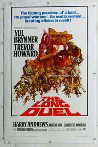 d505 LONG DUEL linen one-sheet movie poster '67 Yul Brynner, Trevor Howard