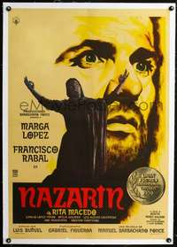 d160 NAZARIN linen Mexican movie poster '59 Luis Bunuel