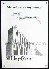 d518 MONTY PYTHON & THE HOLY GRAIL linen one-sheet movie poster '75 Gilliam