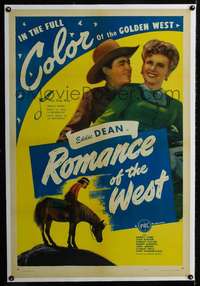 d581 ROMANCE OF THE WEST linen one-sheet movie poster '46 Eddie Dean sings!