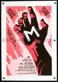 d053 M linen special 22x34 movie poster R90s Fritz Lang, cool art!