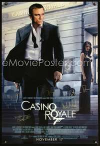 e003 CASINO ROYALE autographed one-sheet movie poster '06 signed by Daniel Craig, Eva Green, Campbell, Mikkelsen
