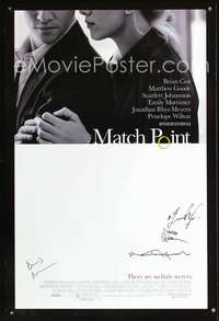 e015 MATCH POINT autographed one-sheet movie poster '05 signed by Scarlett Johansson, Matthew Goode, Emily Mortimer